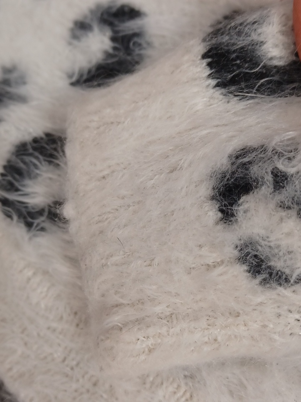 Soft Animal Print Leopard Spot Eyelash Fuzzy Cardigan Sweater Medium - Picture 4 of 6